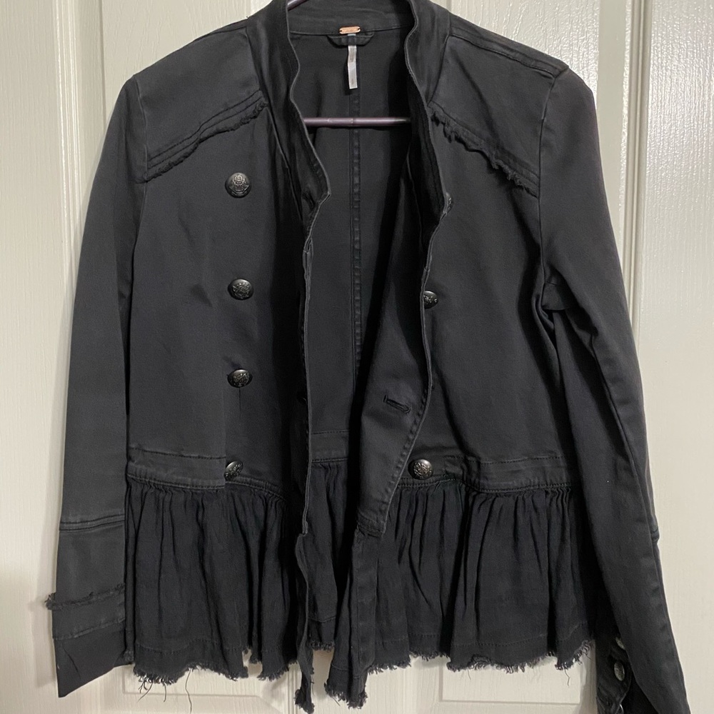 Free people grey military style jacket medium